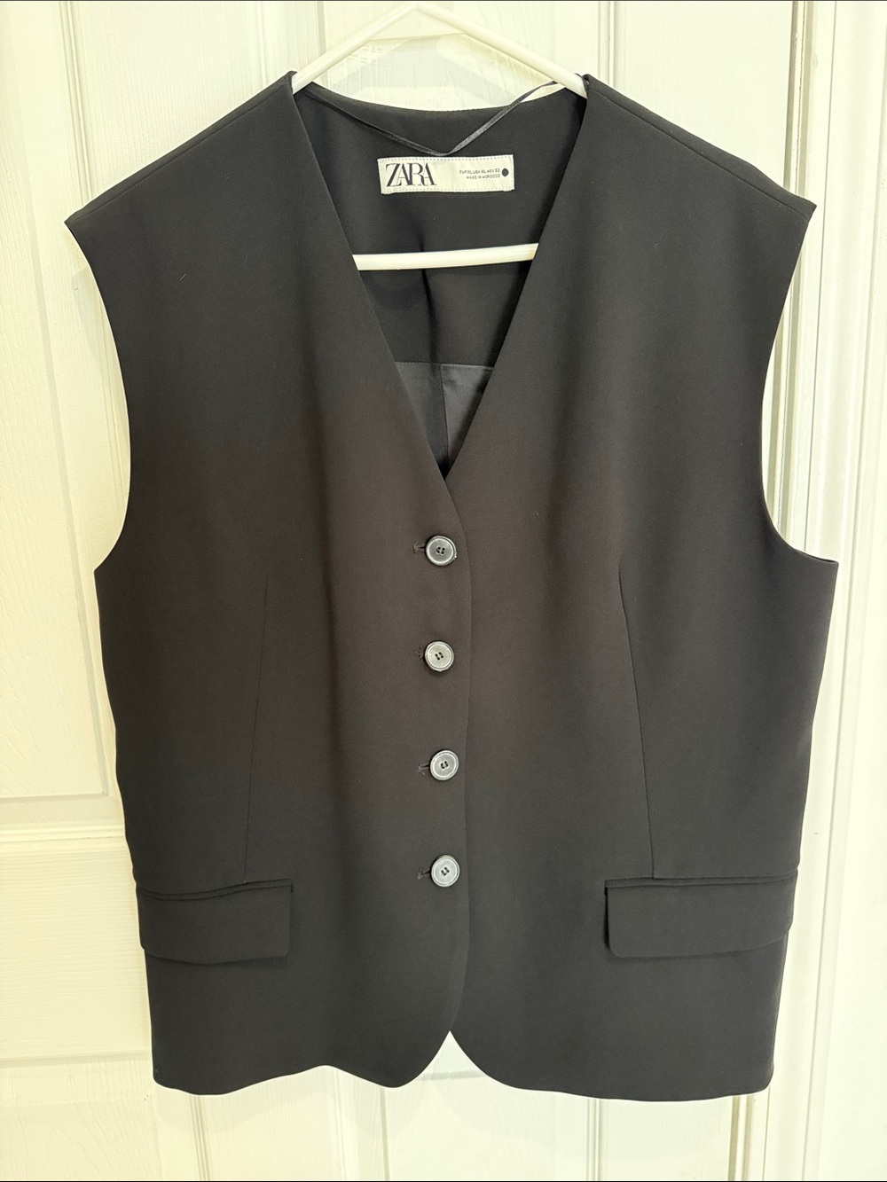 *NWOT* Zara Pocket Vest, Black, Sz XL